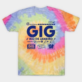 Vintage Rio de Janeiro GIG Airport Code Travel Day Retro Travel Tag B T-Shirt